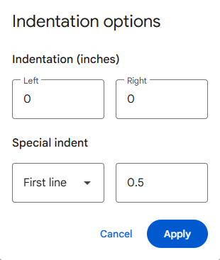 how should my paragrahs be indented for manuscript